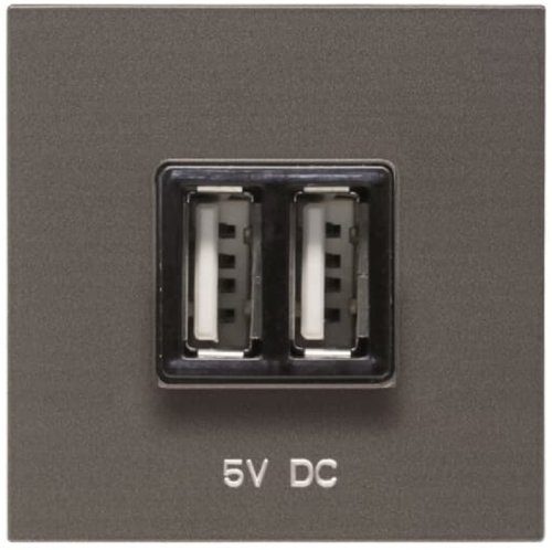 Розетка USB тип A+A без рамки ABB Niessen Zenit 1-м. 2 мод. 1500мА N2285 AN антрацит картинка